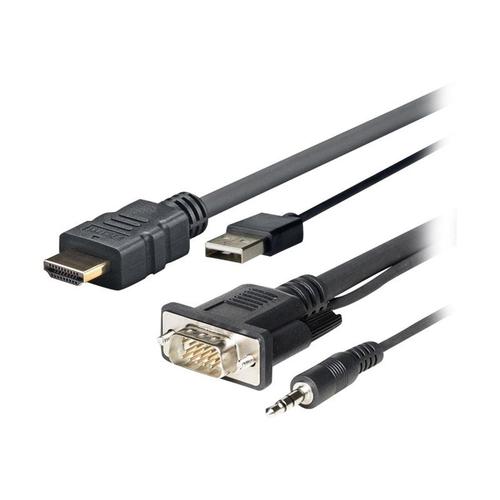 VivoLink Pro - Câble HDMI - HDMI mâle pour USB, HD-15 (VGA), mini-phone stereo 3.5 mm mâle - 2 m
