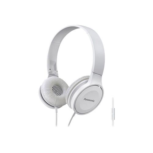 Panasonic RP-HF100ME - Écouteurs avec micro - sur-oreille - filaire - jack 3,5mm - blanc