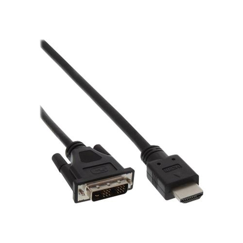 InLine - Câble adaptateur - DVI-D mâle pour HDMI mâle - 50 cm - noir - vis moletées