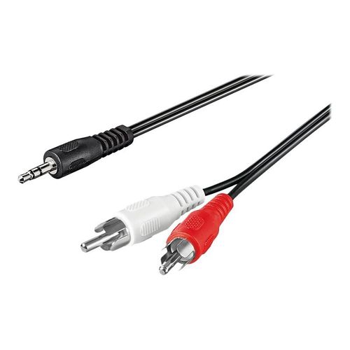 goobay - Câble audio - mini-phone stereo 3.5 mm mâle pour RCA x 2 mâle - 1 m - blindé - noir