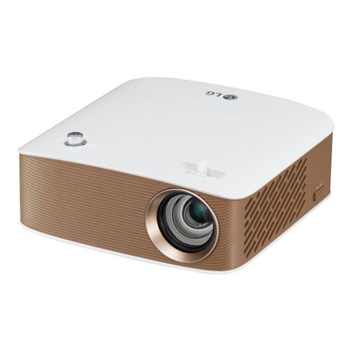 LG MiniBeam PH150G - Projecteur DLP - LED - 3D - 130 lumens - 1280 x 720 - 16:9 - 720p - sans-fil 802.11n/Bluetooth - marron/blanc
