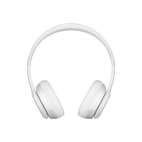 Beats Solo3 - Écouteurs avec micro - sur-oreille - Bluetooth - sans fil - blanc brillant