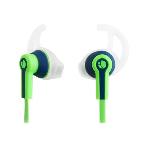 NGS Racer - Écouteurs avec micro - intra-auriculaire - montage sur l'oreille - filaire - jack 3,5mm - vert