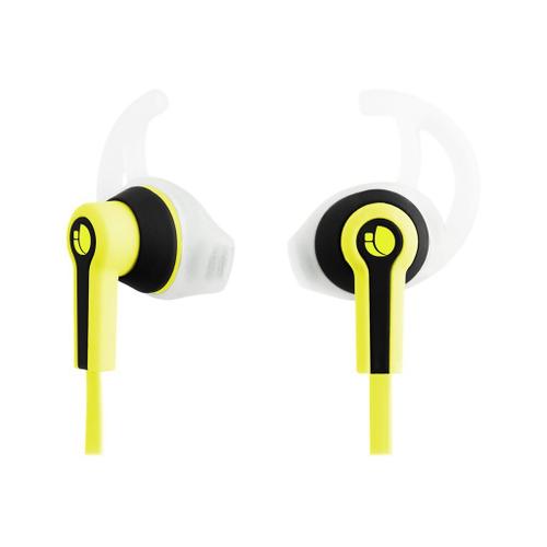 NGS Racer - Écouteurs avec micro - intra-auriculaire - montage sur l'oreille - filaire - jack 3,5mm - jaune