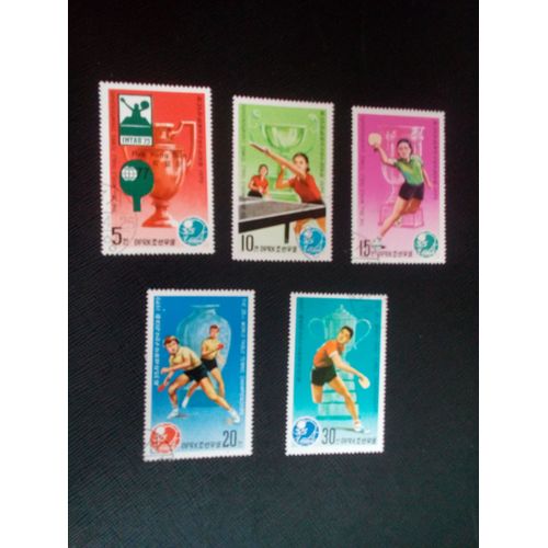 Timbre Coree Du Nord Yt 1494 A 1498 Séries: Championnats Du Monde De Tennis De Table 1979 ( 051204 )