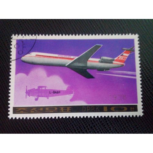 Timbre Coree Du Nord Yt 1451b Avion Il-62 M 1980 ( 051204 )
