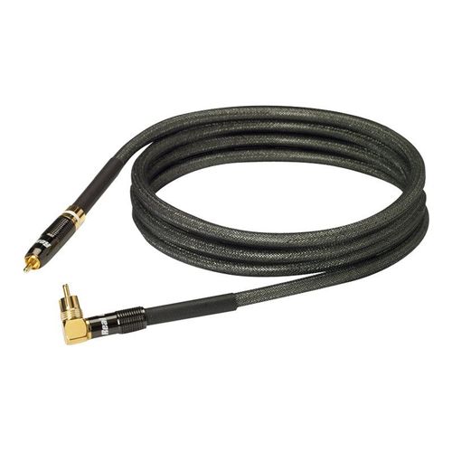 Real Cable SUB1801 - Câble de subwoofer - RCA prise incliné pour RCA prise droit - 3 m - triple blindage