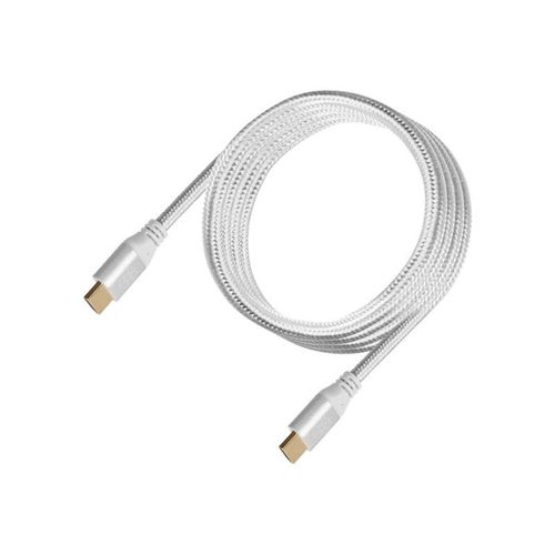 SilverStone CPH01 - Câble HDMI avec Ethernet - HDMI mâle pour HDMI mâle - 1.8 m - triple blindage - argent - moulé, support 4K