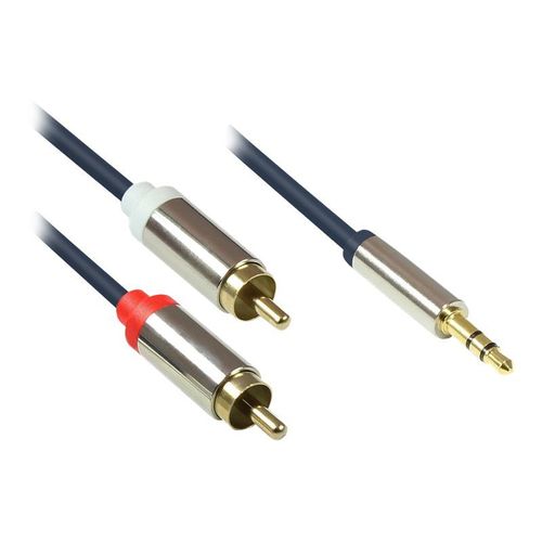 Good Connections High-Quality - Câble audio - mini-phone stereo 3.5 mm mâle pour RCA x 2 mâle - 2 m - double blindage - bleu foncé
