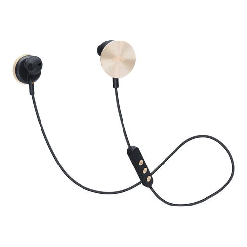 i.am+ BUTTONS - Écouteurs avec micro - intra-auriculaire - montage sur l'oreille - Bluetooth - sans fil - noir et or