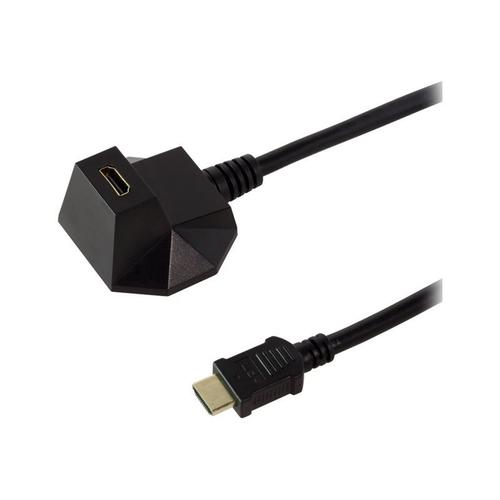 LogiLink Docking - Câble d'extension HDMI avec Ethernet - HDMI mâle droit pour HDMI femelle incliné - 1.5 m - blindé - noir - support 4K