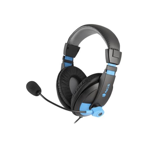 NGS MSX 9 Pro - Micro-casque - circum-aural - filaire - jack 3,5mm - isolation acoustique - bleu
