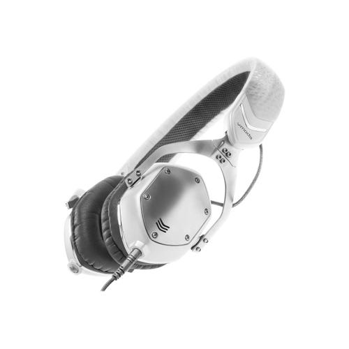 V-MODA XS - Écouteurs avec micro - circum-aural - filaire - jack 3,5mm - argent blanc