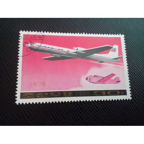 Timbre Coree Du Nord Yt 1451f Avion Il-18 1978 ( 051204 )