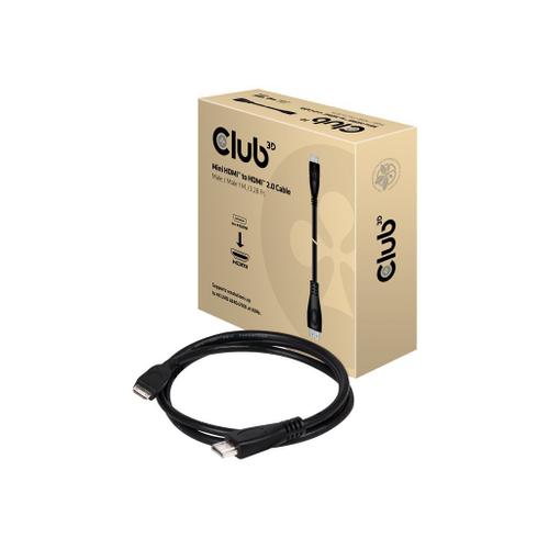 Club 3D CAC-1350 - Câble HDMI - 19 pin mini HDMI Type C mâle pour HDMI mâle - 1 m - support 4K