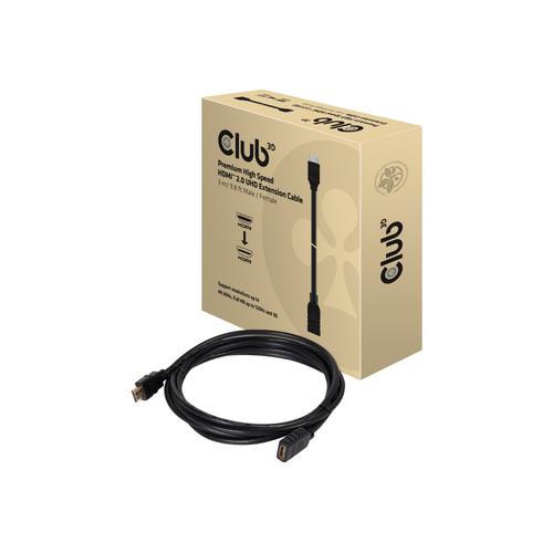 Club 3D CAC-1321 - Câble de rallonge HDMI - HDMI mâle pour HDMI femelle - 3 m - support 4K
