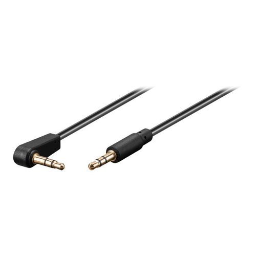 PremiumCord - Câble audio - mini-phone stereo 3.5 mm mâle droit pour mini-phone stereo 3.5 mm mâle incliné - 1 m - noir
