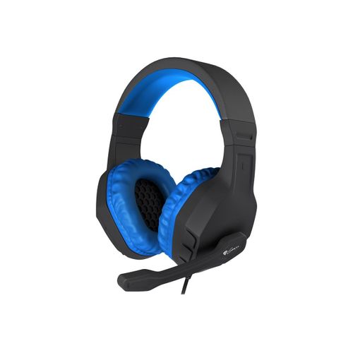 Natec Genesis Argon 200 - Micro-casque - circum-aural - filaire - jack 3,5mm - noir, bleu