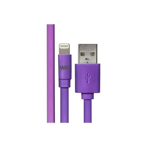 WE - Câble Lightning - Lightning mâle pour USB mâle - 1 m - violet - plat