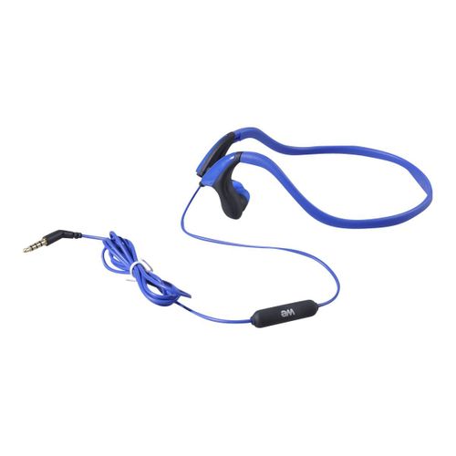 WE sport intra - Écouteurs avec micro - intra-auriculaire - montage derrière le cou - filaire - jack 3,5mm - bleu