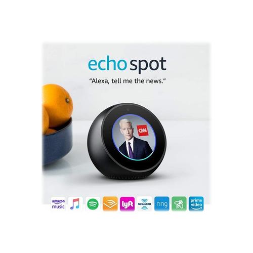 Assistant vocal  Echo Spot avec écran connecté et Alexa - Noir