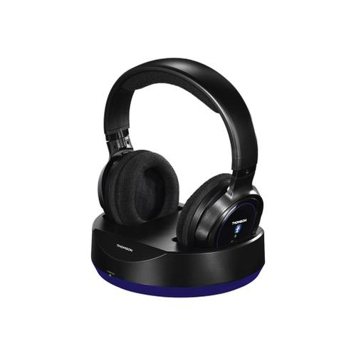 Thomson WHP6316BT - Écouteurs avec micro - circum-aural - Bluetooth - sans fil - noir, bleu