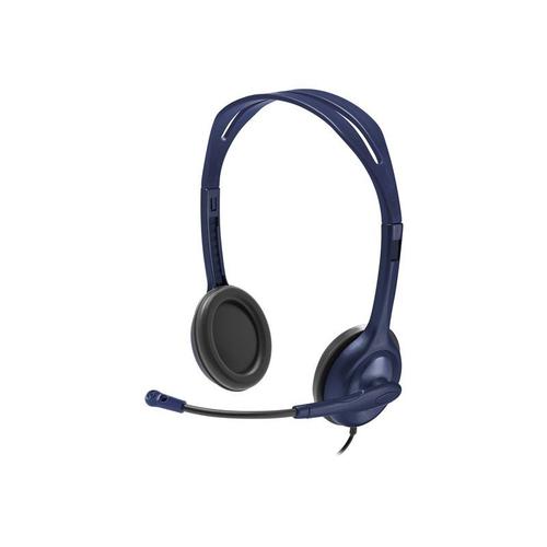 Logitech - Micro-casque - sur-oreille - filaire - jack 3,5mm - bleu nuit - universitaire (pack de 5)