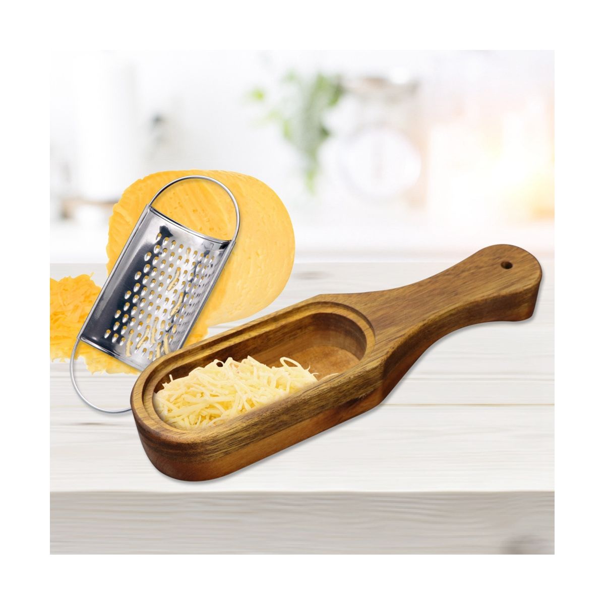 Rpe  Fromage en Bois avec PoignE, Rpe  Fromage Brun Rus... - 5