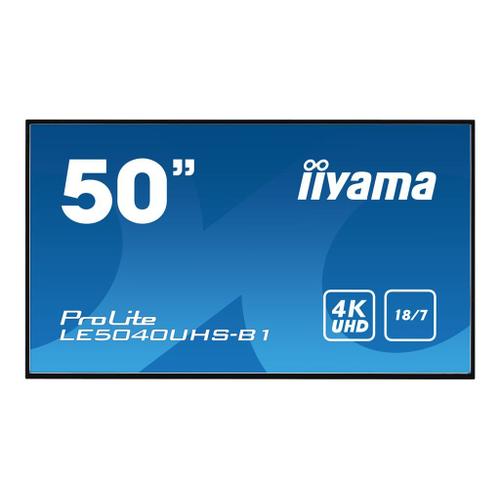 iiyama ProLite LE5040UHS-B1 - Classe de diagonale 50" écran LCD rétro-éclairé par LED - signalisation numérique - 4K UHD (2160p) 3840 x 2160 - noir mat