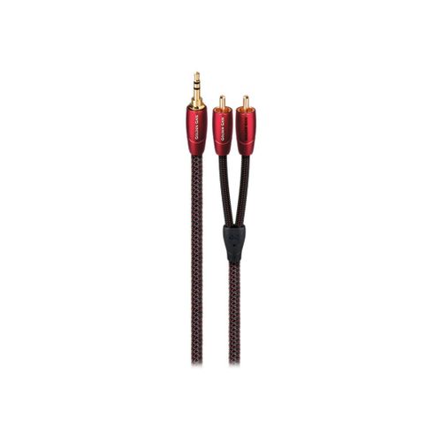 AudioQuest Golden Gate - Câble audio - RCA x 2 mâle pour mini-phone stereo 3.5 mm mâle - 2 m - blindé - noir, rouge - solide