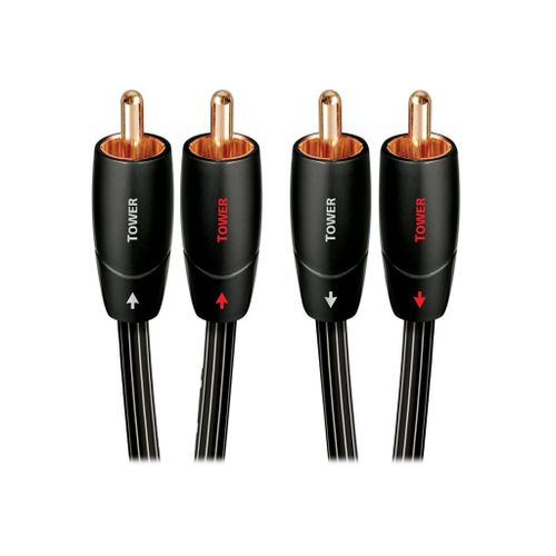 AudioQuest Bridges & Falls Series Tower - Câble audio - RCA x 2 mâle pour RCA x 2 mâle - 60 cm - blindé - rayures noires/blanches - solide