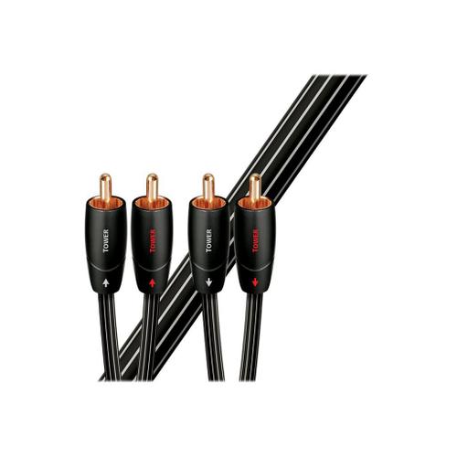 AudioQuest Bridges & Falls Series Tower - Câble audio - RCA x 2 mâle pour RCA x 2 mâle - 2 m - blindé - rayures noires/blanches - solide