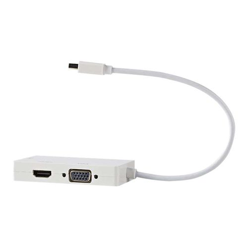 Nedis - Adaptateur vidéo - Mini DisplayPort mâle pour 15 pin D-Sub (DB-15), DVI-D, HDMI femelle - 20 cm - blanc - support 1080p