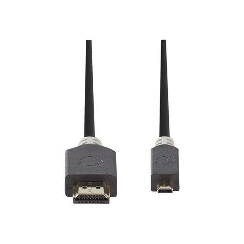 Nedis - Câble HDMI avec Ethernet - HDMI mâle pour 19 pin micro HDMI Type D mâle - 2 m - blindé - anthracite - rond