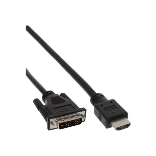 InLine - Câble adaptateur - DVI-D mâle pour HDMI mâle - 30 cm - noir - vis moletées