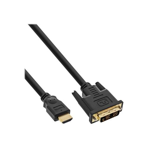 InLine - Câble adaptateur - DVI-D mâle pour HDMI mâle - 30 cm - blindé - noir - vis moletées