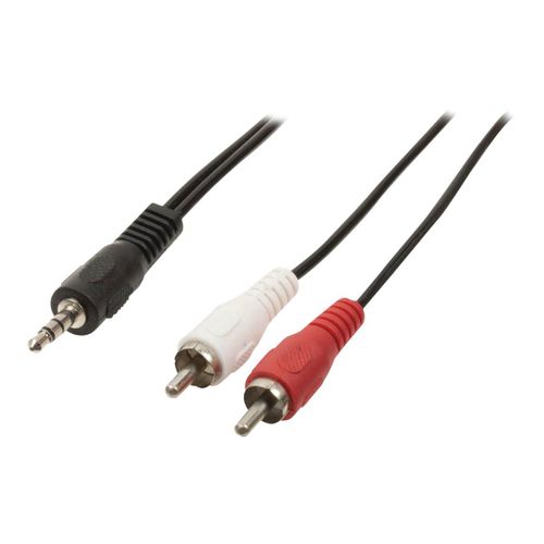 Nedis - Câble audio - mini-phone stereo 3.5 mm mâle pour RCA mâle - 1.5 m - noir - rond