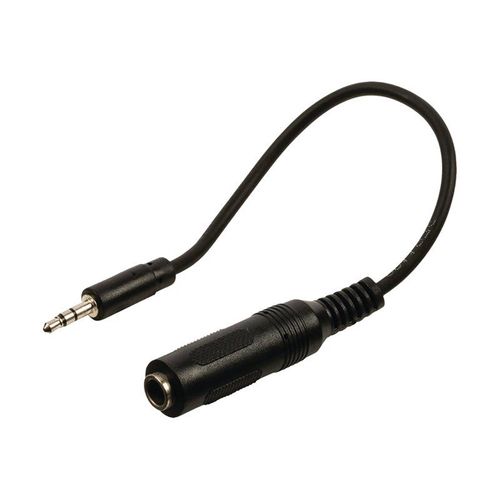 Nedis - Câble audio - mini-phone stereo 3.5 mm mâle pour jack stéréo femelle - 20 cm - noir - rond