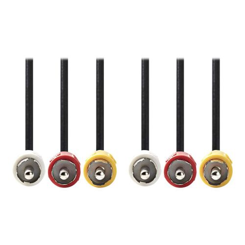 Nedis - Câble vidéo/audio - vidéo / audio composite - RCA mâle pour RCA mâle - 5 m - noir - rond