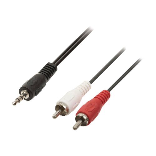 Nedis - Câble audio - mini-phone stereo 3.5 mm mâle pour RCA mâle - 5 m - noir - rond