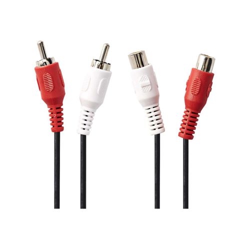 Nedis - Câble audio - RCA mâle pour RCA femelle - 5 m - noir - rond