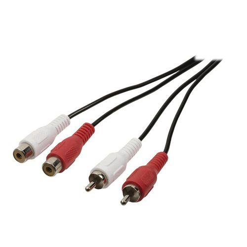 Nedis - Câble audio - RCA mâle pour RCA femelle - 2 m - noir - rond