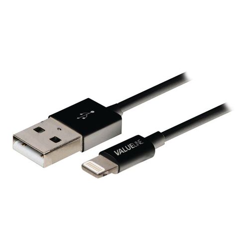 Valueline - Câble Lightning - USB mâle pour Lightning mâle - 1 m - noir - rond