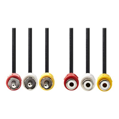 Nedis - Câble vidéo/audio - vidéo / audio composite - RCA mâle pour RCA femelle - 5 m - noir - rond