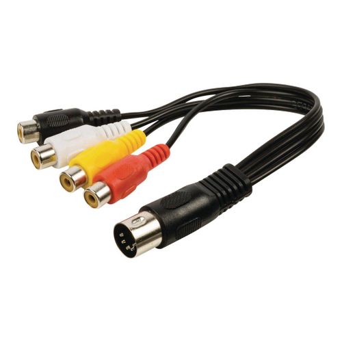 Nedis - Câble audio - DIN 5 broches mâle pour RCA femelle - 20 cm - noir - rond
