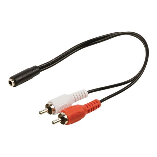 Nedis - Adaptateur audio - RCA mâle pour mini-phone stereo 3.5 mm femelle - 20 cm - noir - rond
