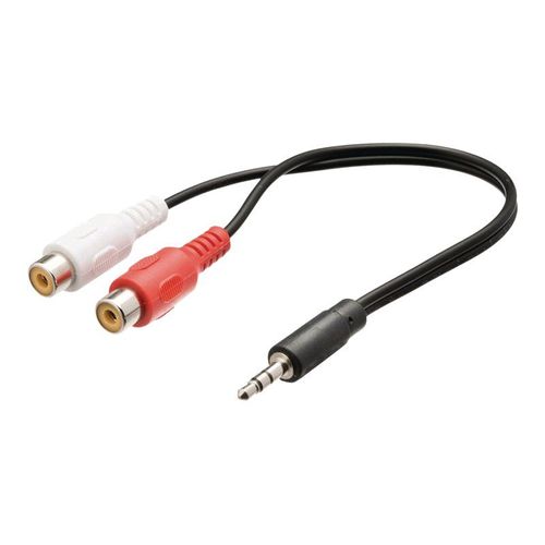 Nedis - Câble audio - mini-phone stereo 3.5 mm mâle pour RCA femelle - 20 cm - noir - rond