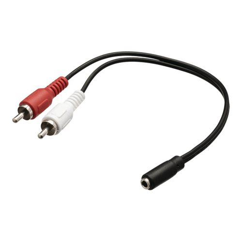 Nedis - Câble audio - RCA mâle pour mini-phone stereo 3.5 mm femelle - 20 cm - noir - rond