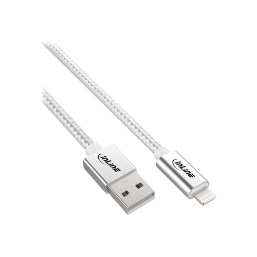InLine - Câble Lightning - Lightning mâle pour USB mâle - 2 m - argent, aluminium