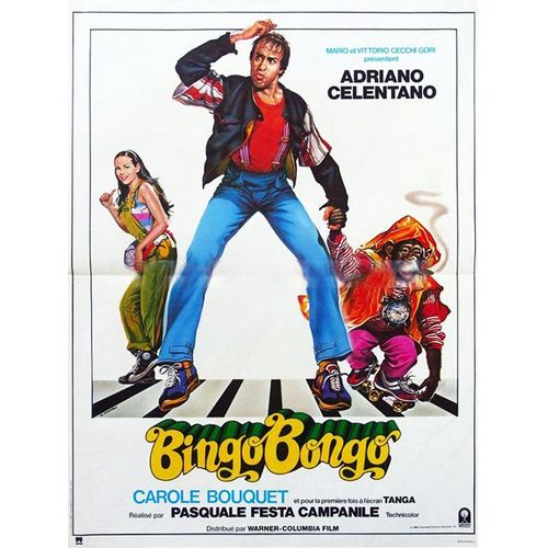 Bingo Bongo - Véritable Affiche De Cinéma Pliée - Format 40x60 Cm - De Pasquale Festa Campanile Avec Adriano Celentano, Carole Bouquet, Felice Andreasi, Enzo Robutti - 1982